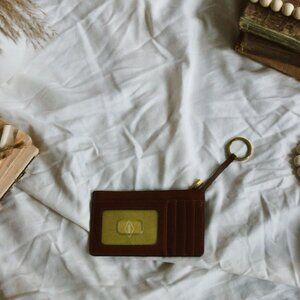 Fossil Women's Leather Logan Card Case in Brown